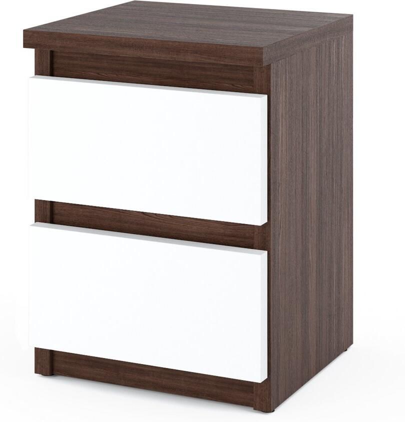 Stiv-Meble Nachtkastje Wit Wenge Eiken 30 CM 2S Nachtkastje Slaapkamermeubels