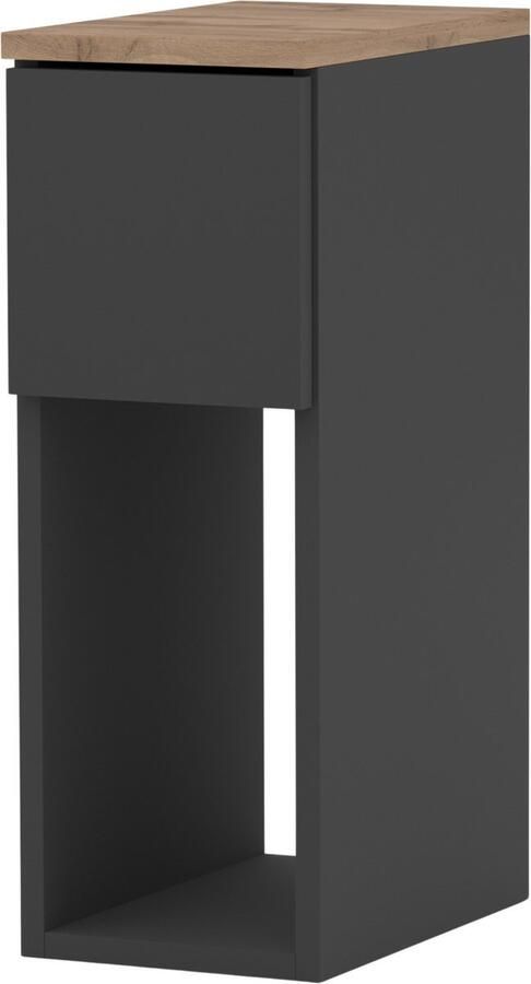 Stiv-Meble SMALLE NACHTKAST GRIJS EIKEN WOTAN 20 CM NACHTKASTJE VOOR LOFT SLAAPKAMER