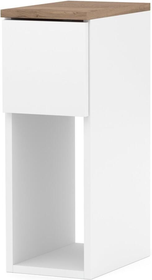 Stiv-Meble SMALLE WITTE NACHTKAST 20 CM TAFEL MET 1 LADE SCANDINAVISCH VOOR SLAAPKAMER