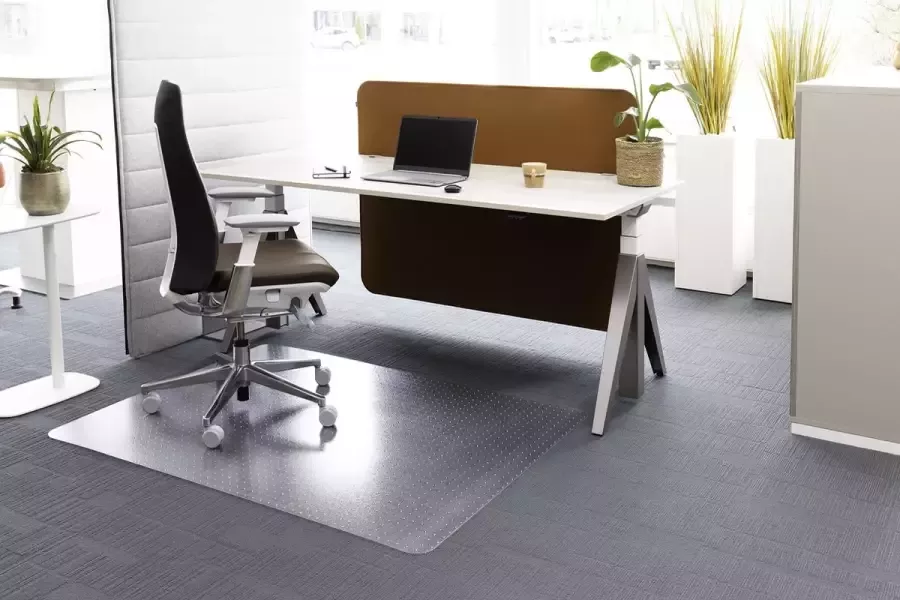 Stoelmat Rillstab bureau tapijt 120x 150 cm vloerbeschermer PET – transparant bureau accessoires beschermt tapijt en vloerbedekking
