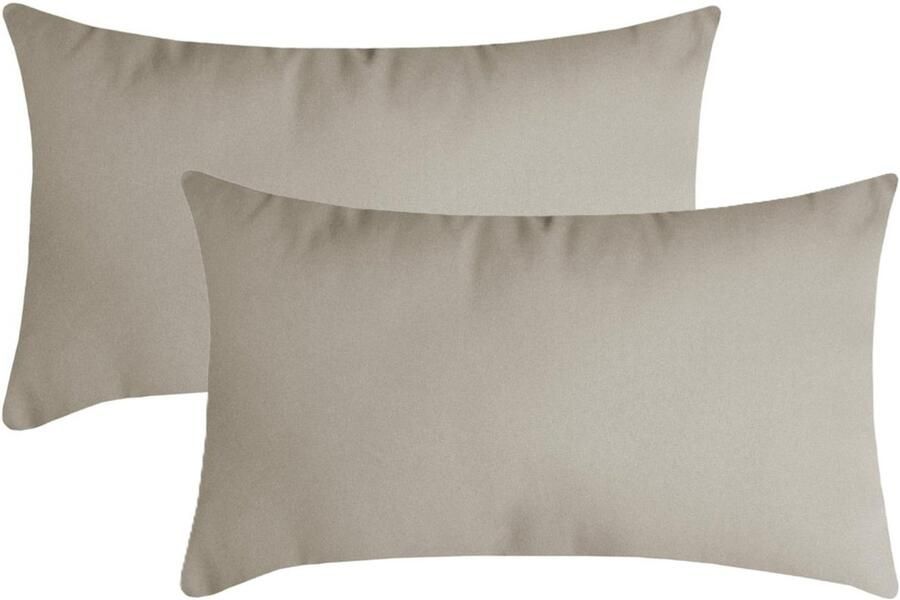 Stof Textile sierkussen Nelson 2x beige 30 x 50 cm bank kussens zitkussens binnen buiten polyester