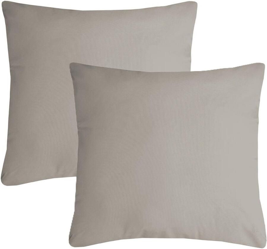 Stof Textile sierkussen Nelson 2x beige 40 x 40 cm bank kussens zitkussens binnen buiten polyester