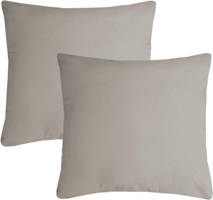 Stof Textile sierkussen Nelson 2x beige 60 x 60 cm bank kussens zitkussens binnen buiten polyester