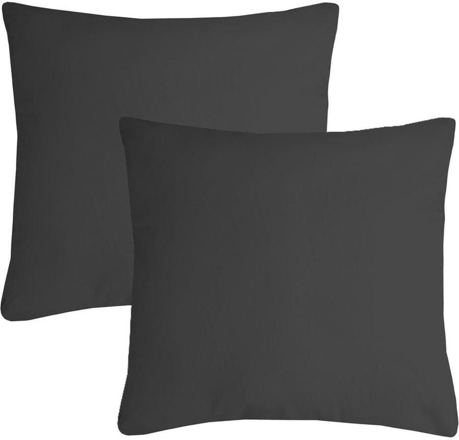 Stof Textile sierkussen Nelson 2x donkergrijs 60 x 60 cm bank kussens zitkussens binnen buiten polyester