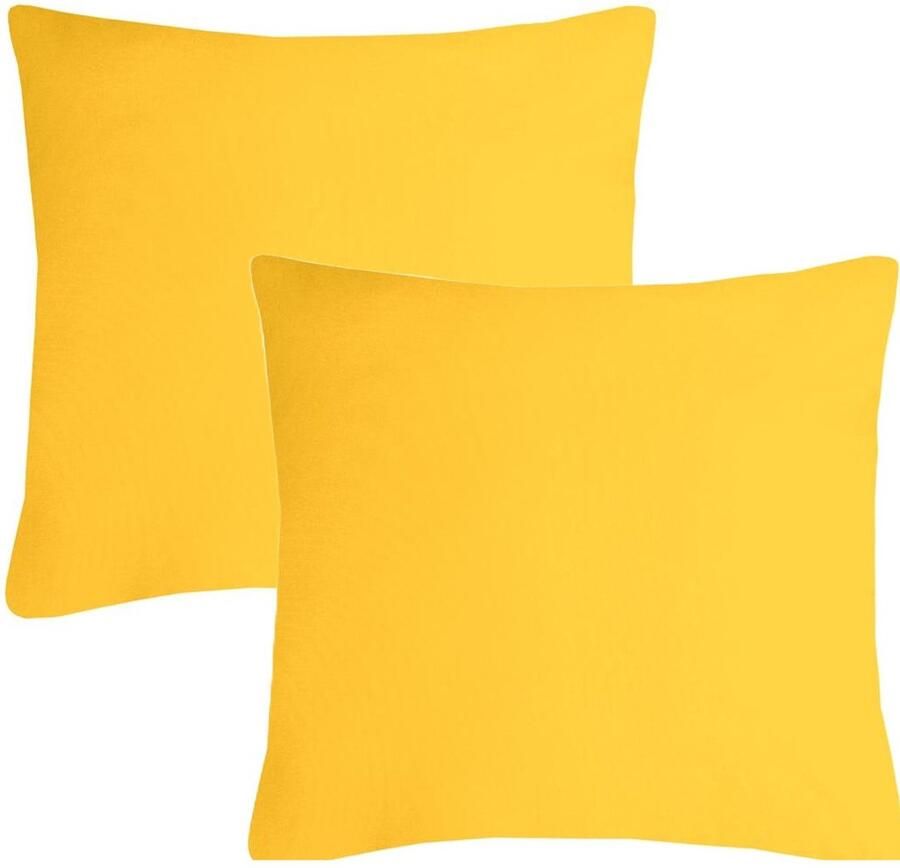 Stof Textile sierkussen Nelson 2x geel 60 x 60 cm bank kussens zitkussens binnen buiten polyester