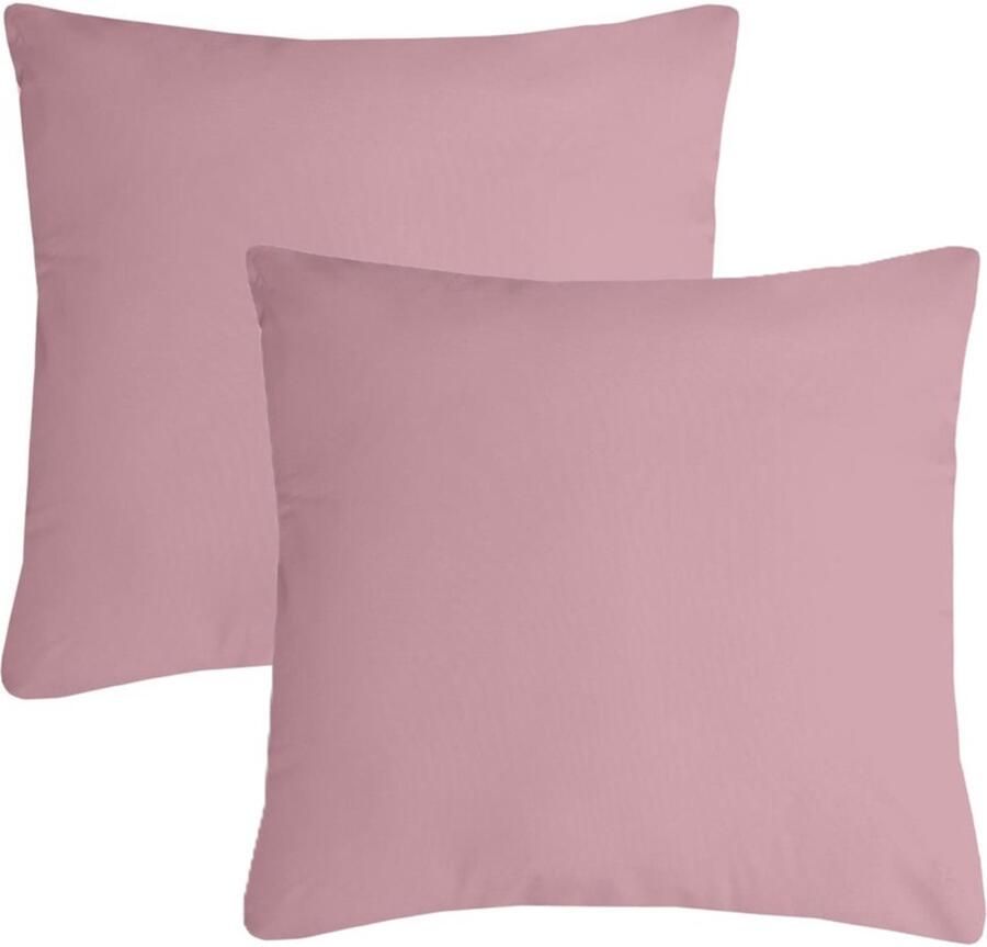 Stof Textile sierkussen Nelson 2x roze 40 x 40 cm bank kussens zitkussens binnen buiten polyester
