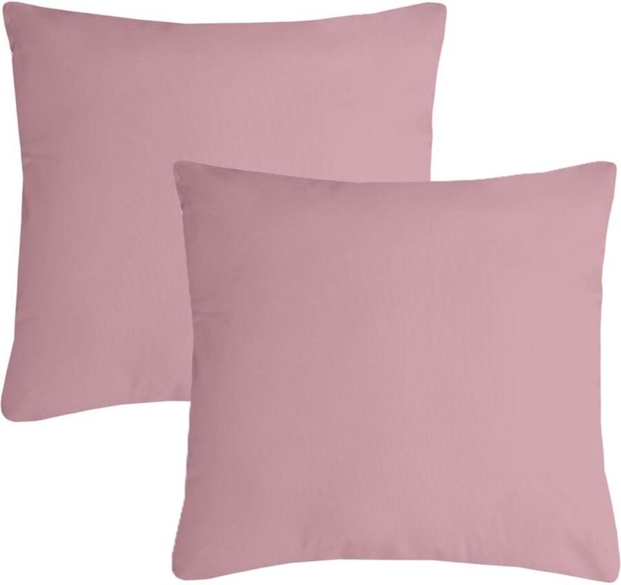 Stof Textile sierkussen Nelson 2x roze 60 x 60 cm bank kussens zitkussens binnen buiten polyester