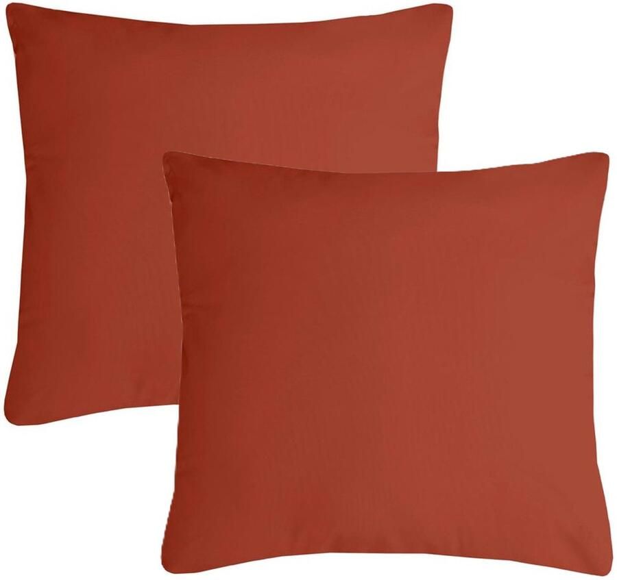 Stof Textile sierkussen Nelson 2x terracotta 40 x 40 cm bank kussens zitkussens binnen buiten polyester