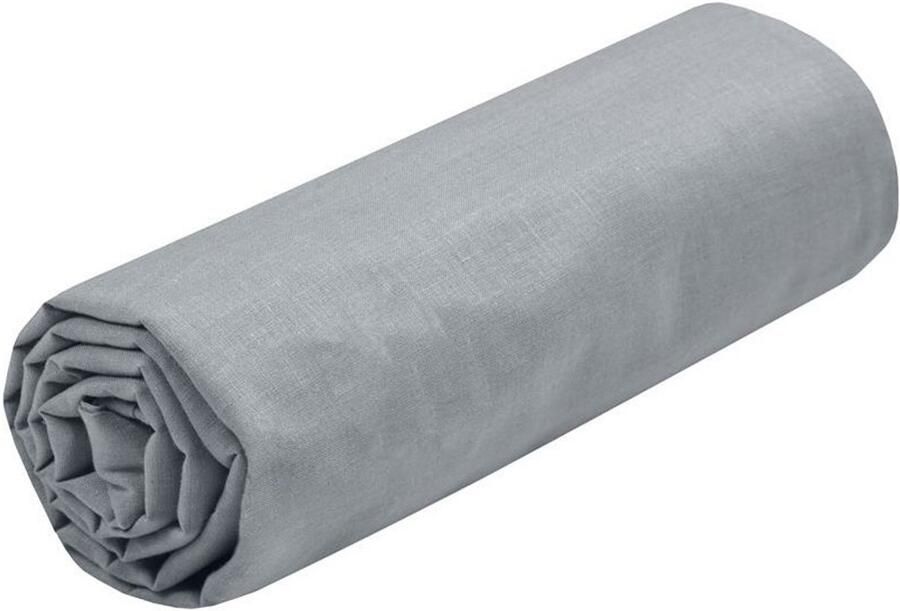 Stof Textiles Hoeslaken Eden twijfelaar 140 x 190 200 cm lichtgrijs hotelkwaliteit ademend katoen 30 cm matrasdikte