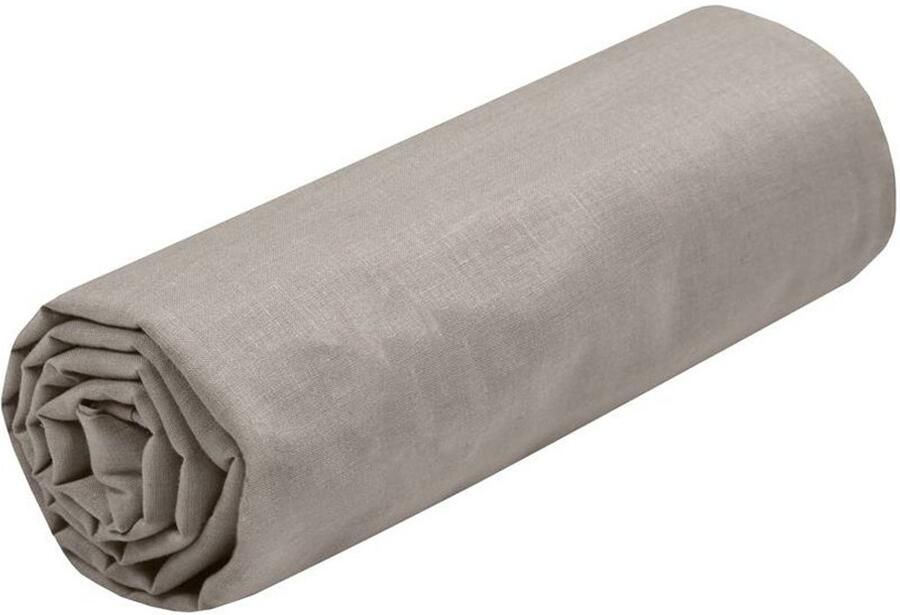 Stof Textiles Hoeslaken Eden twijfelaar 140 x 190 200 cm taupe hotelkwaliteit ademend katoen 30 cm matrasdikte
