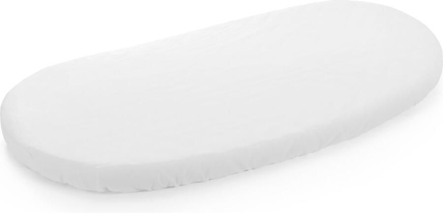 Stokke Sleepi Junior Hoeslaken Wit Zachte lakens voor Ovale Sleepi Junior Matras 100% Fijn Katoen Percal Machinewasbaar