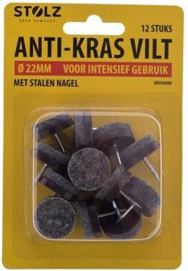 Stolz Anti-kras vilt spijker Vloerbeschermer Anti kras vilt Plakvilt Vilt zelfklevend Anti Kras Vloerbeschermers Met stalen nagel Voor intensief gebruik 22 mm 12 stuks