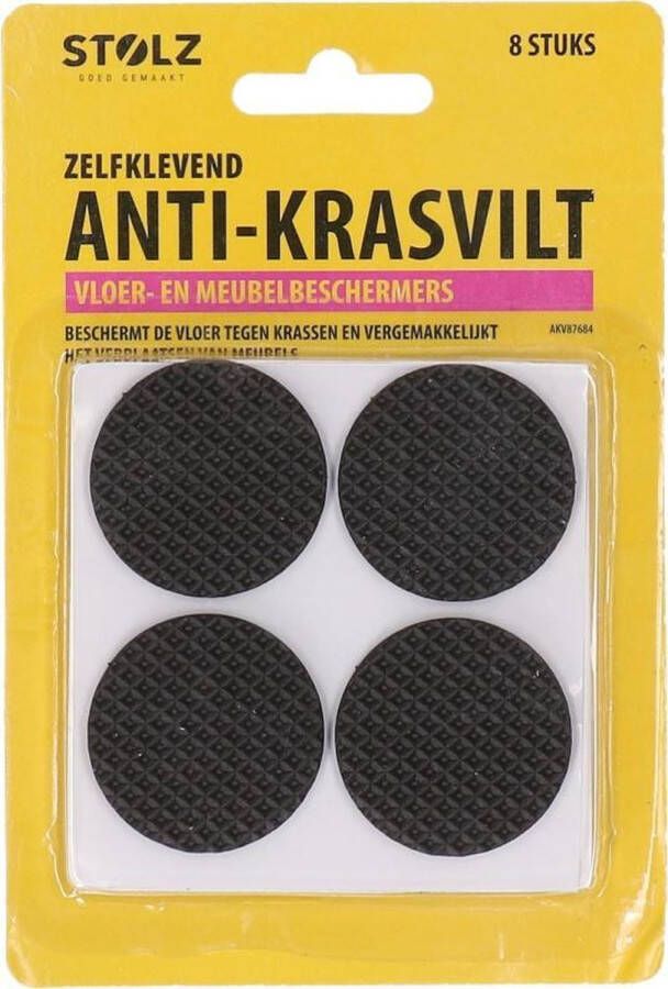 Stolz Anti-krasvilt zelfklevend Krasviltjes Rond Vloer- en meubelbeschermers 8 stuks 4 x 4 cm