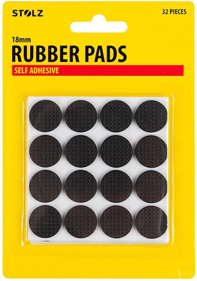 Stolz Rubber pads Anti-slip Aantal: 32 stuks Afmeting: 18mm Zwart