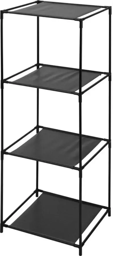 Storage solutions Opbergrek 3-laags 2x metaal kunststof zwart 34 x 104 cm voor opbergmanden