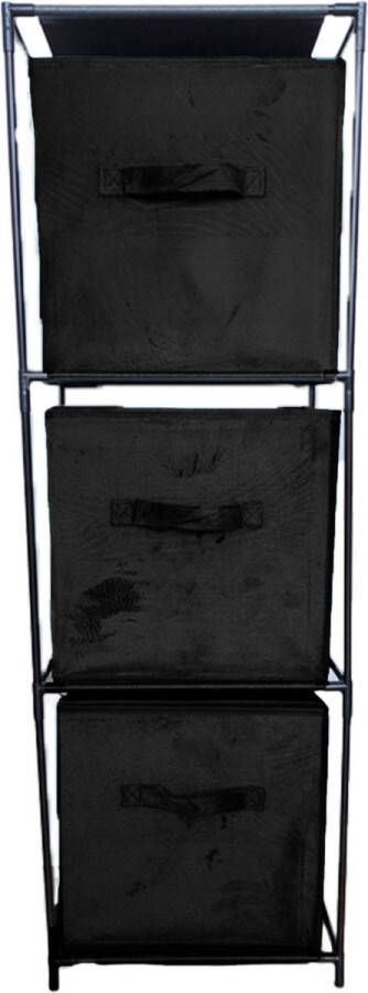 Bathroom Solutions Storage Solutions Opbergrek Smartrack met 3x mandjes stof zwart 34 x 104 cm Opbergkastjes - Foto 2