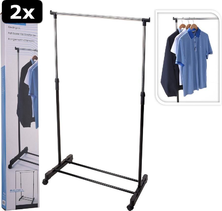 Storage solutions 2x Kledingrek enkel 80x43x160cm