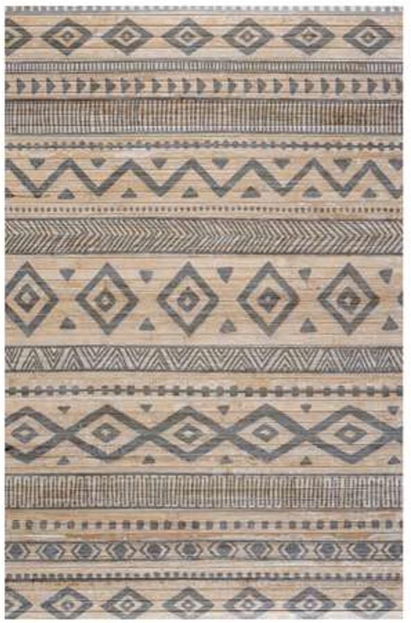 Storesdeco natuurlijke bamboe vloerkleed antislip – grijs 60 x 90 cm