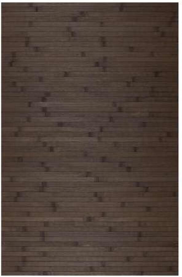 Storesdeco natuurlijke bamboe vloerkleed antislip – grijs donkerbruin 60 x 90 cm