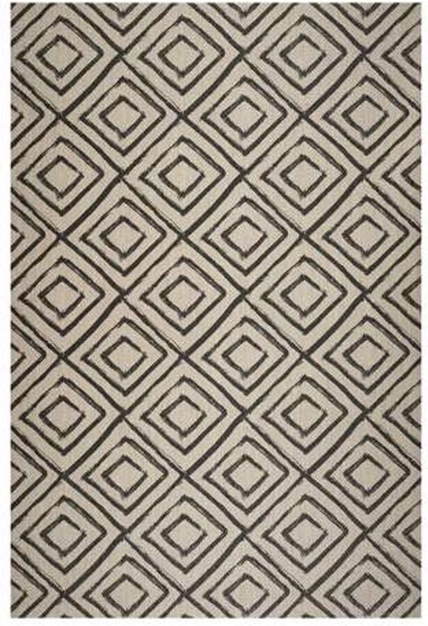 Storesdeco Premium vinyl vloerkleed antislip binnen buiten – beige-zwart diseño 80 x 150 cm