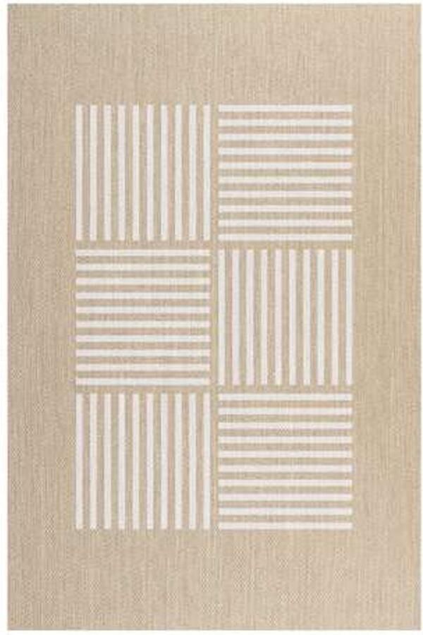 Storesdeco Premium vinyl vloerkleed wasbaar antislip en slijtvast – Witte lijnen 160x230 cm