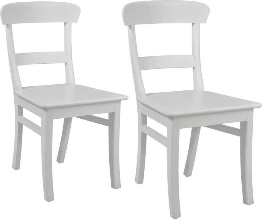 Storm Stoel Ardeche Set van 2 by wit 88 x 43 x 49 cm Bistro Bistrostoeltje Eetkamerstoel