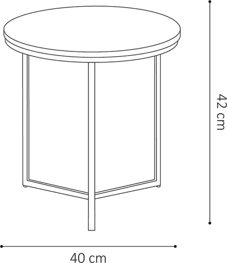 Stozy Bijzettafel Ø 40 cm Rumi Marmer Wit