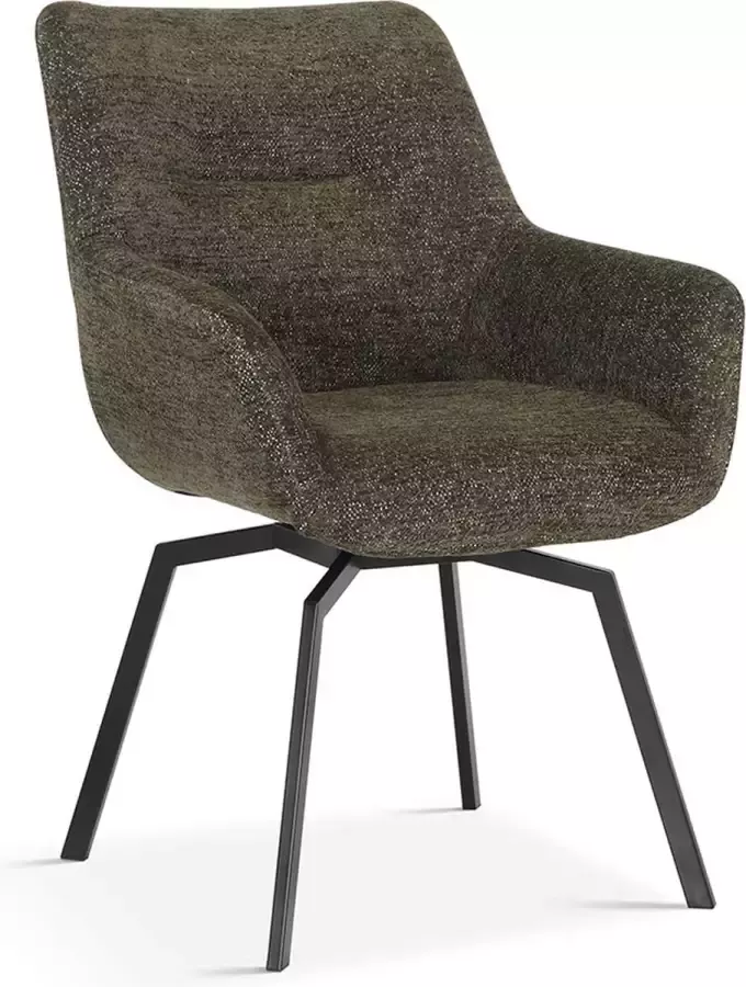 Stozy Chrisley Eetkamerstoel Draaibaar Bouclé Groen