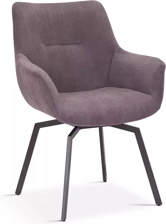 Stozy Ribstof Eetkamerstoel Draaibaar Chrisley Grijs