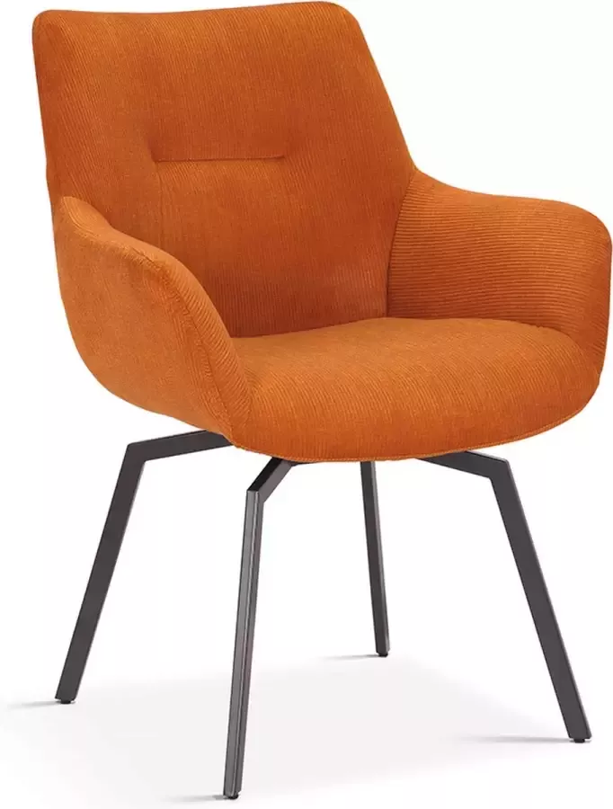 Stozy Chrisley Eetkamerstoel Draaibaar Ribstof Oranje