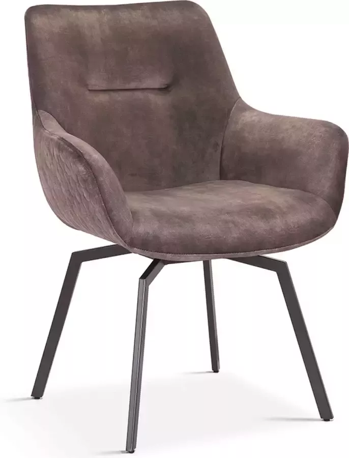 Stozy Velvet Eetkamerstoel Draaibaar Chrisley Taupe