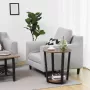 STRAK Meubelen Bijzettafel Ronde Bijzettafel Banktafel Nachtkast Woonkamertafel Vintage Bruin Zwart - Thumbnail 1