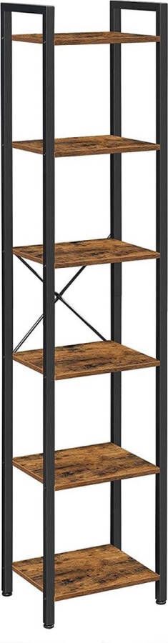 STRAK Meubelen Boekenkast Woonkamerkast Opbergkast Kastenrek Decorkast Vintage Bruin Zwart