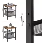 STRAK Meubelen Nachtkastjes Set van 2 Bijzettafels Industrieel Design Vintage Bruin Zwart - Thumbnail 3