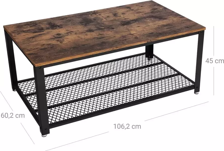 STRAK Meubelen Salontafel Woonkamertafel Bijzettafel Tv Meubel Vintage Bruin Zwart