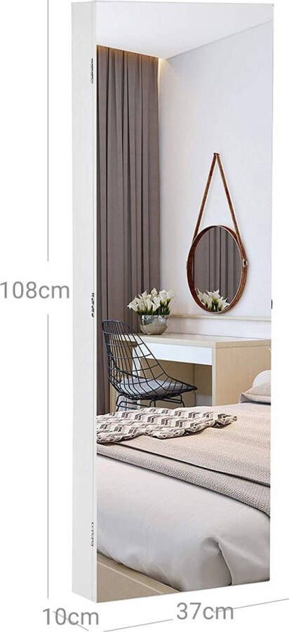 Meubel Gigant Sieradenkast met Spiegel Ophangsysteem Wit