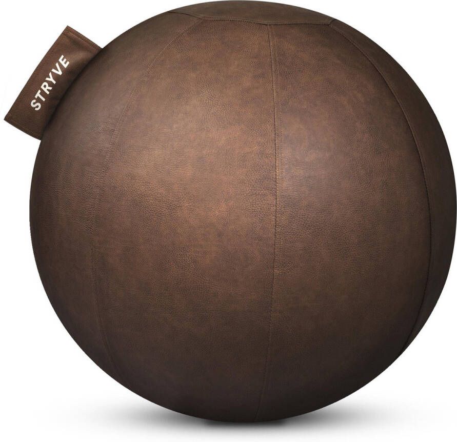 STRYVE Zitbal Gymbal 65cm Natural Brown Leder look
