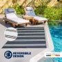 Studio M Luxe Buitenkleed – STRIPES – Dubbelzijdig Vloerkleed Buiten – Buitentapijt 120x160 cm – Grijs – Tuintapijt met Omkeerbaar Design 100% gemaakt in België - Thumbnail 1