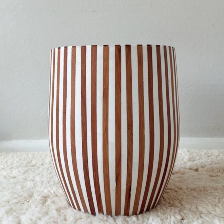 Studio pure Bijzettafel stripe bruin