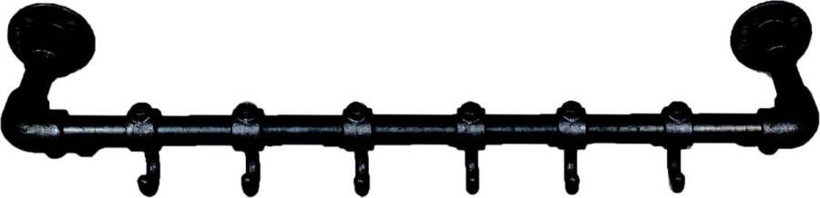 Studio77woonaccessoires Kapstok steigerbuis zwart kant en klaar |stoer industrieel| degelijk|buis|metaal|robust
