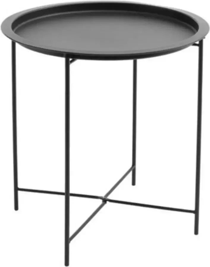 StudioHome Studio Home Bijzettafel Zwart Side Table black Bijzettafel Zwart 47 x 51 cm Metaal Metal Mat Zwart - Foto 1