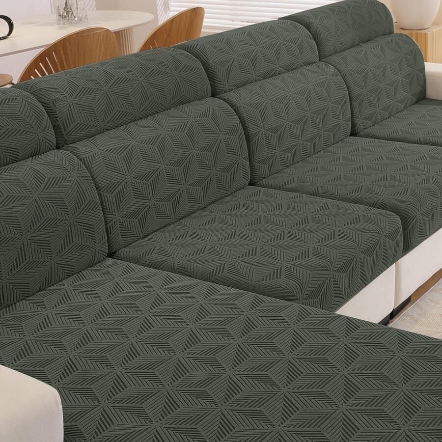 Stunq Elastische en Wasbare Bankovertrek voor Bescherming en Stijl in Olijfgroen eenzitsbank voor 1 persoon