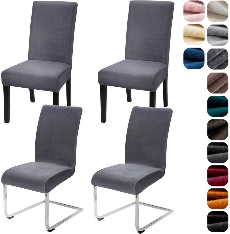 Stunq Elastische fluwelen stoelhoezen 45 x 45 x 52 cm voor veelzijdige bescherming en stijl