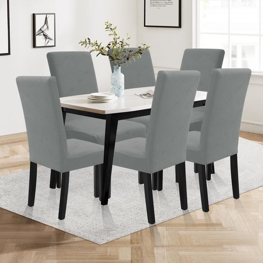 Stunq Elastische stoelhoezen 43 x 45 x 71 cm set van 6 voor veelzijdig gebruik en bescherming