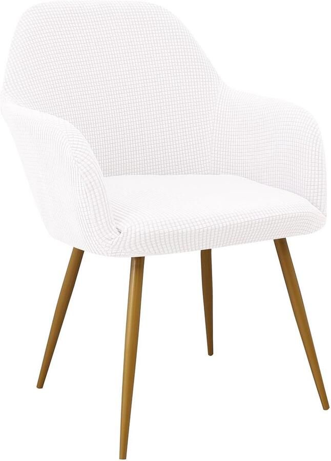 Stunq Elastische stoelhoezen Set van 2 voor bureaustoelen en schommelstoelen in melkwit