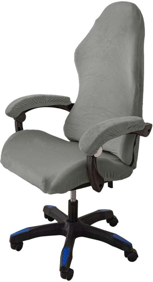 Stunq Lichtgrijze wasbare en elastische stoelhoezen voor gaming en bureaustoelen