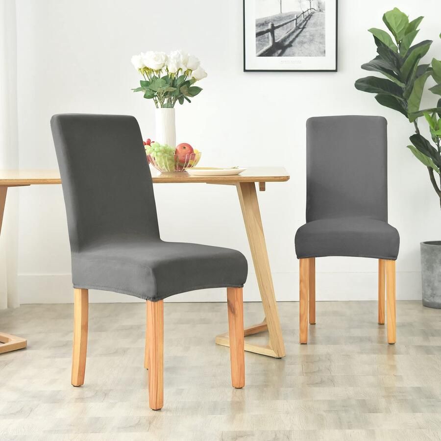 Stunq Luxe Universele zilvergrijze stoelhoezen set voor elegante en stijlvolle decoratie Zilver Grijs