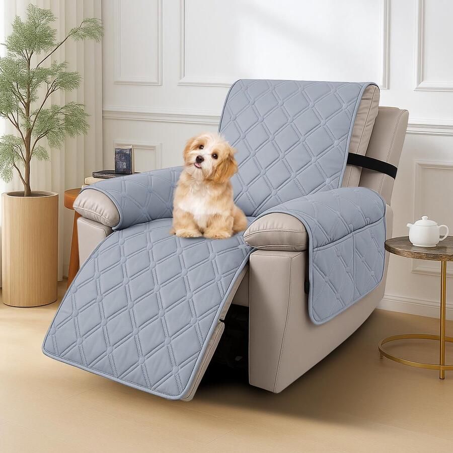 Stunq Luxe Waterdichte fauteuilbeschermer met zakken en antislip voor optimale bescherming eenzitsbank