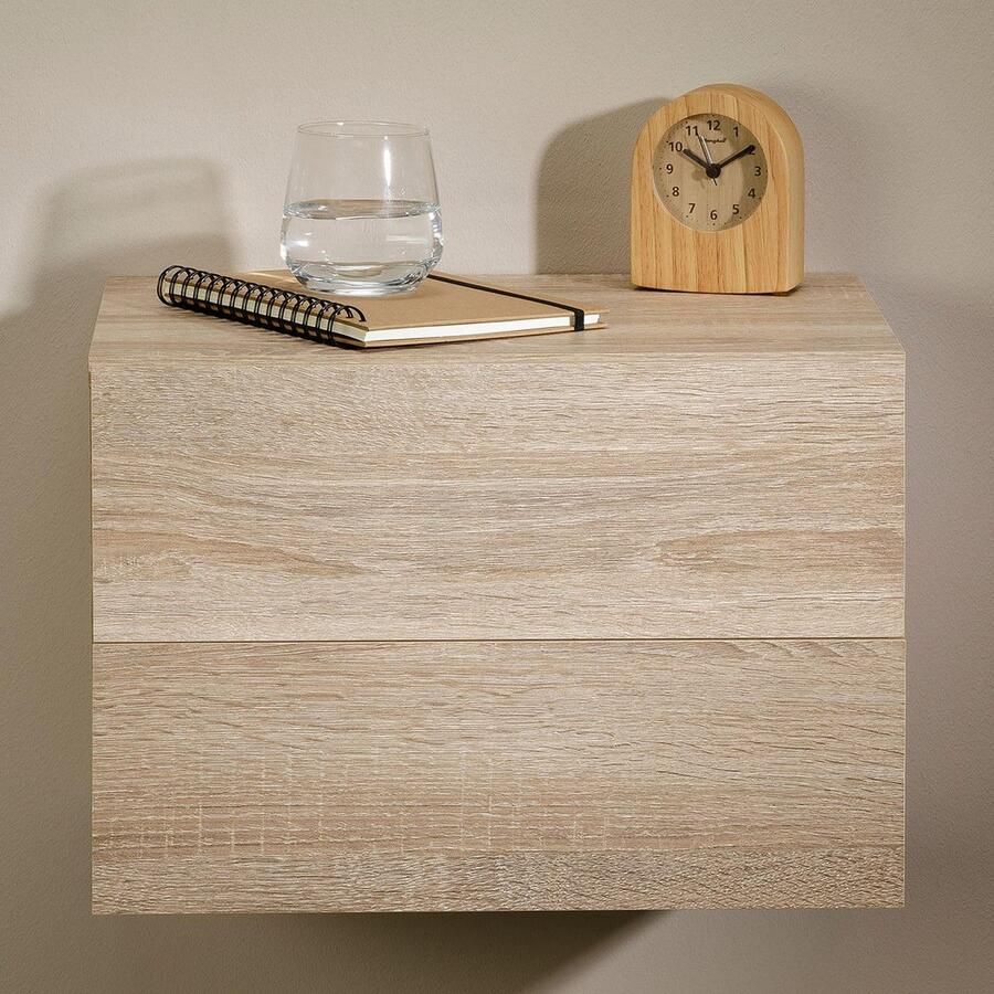 Stunq Nachtkastje Stijlvol wandkastje met schuifladen voor moderne en compacte opslag