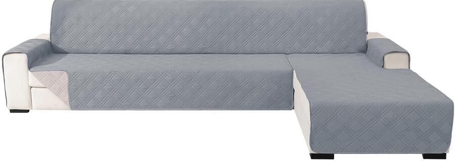 Stunq Reversibele en wasbare sofahoes voor hoekbank met armleuning in twee kleuren dubbelzijdig